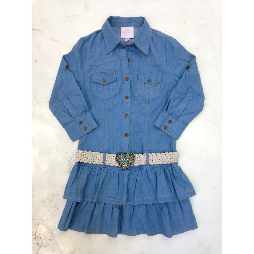 Romeo & Juliet Denim Ruffle Button Down Dress
